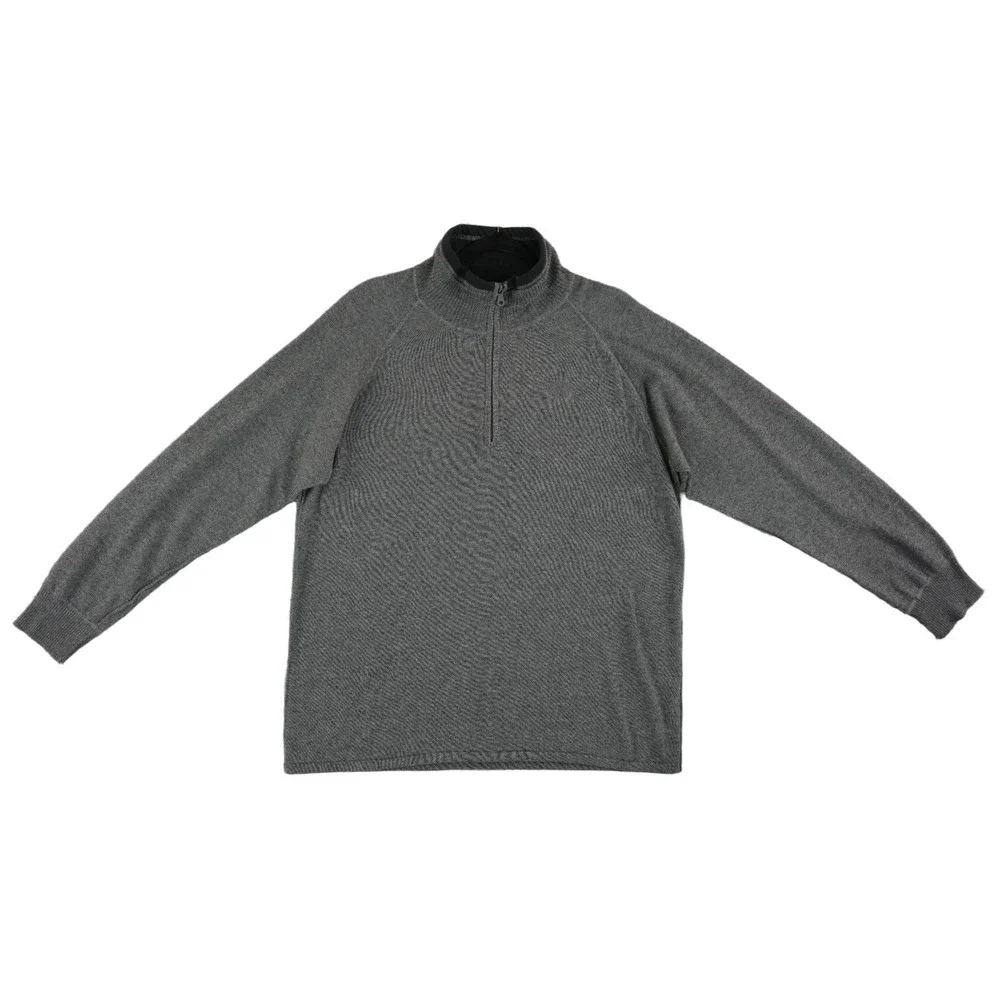 The North Face 1/4 Zip Sweater‎ Men's Size XL Gray Cotton Wool Warm Outdoors